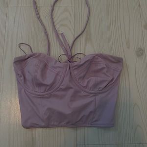 Adika light purple cropped corset